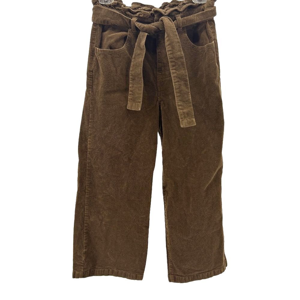 Tgla Brown Corduroy Wide-Leg Pants with Belt